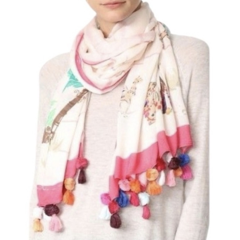 NWOT Kate Spade Dessrt Camel oblong scarf with tassels